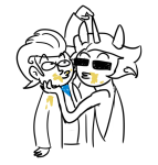  2025 duckface ellesian fratshion_statement fullres grayscale harry_anderson_egbert highlight_color homestuck:_beyond_canon lineart redrom satyrs shipping starter_outfit swiss_elysi 