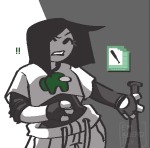  ! 2026 among_us crossover embreadily fankid fullres grayscale highlight_color monochrome solo sylladex text weapon 