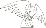  2011 amputation animalstuck bec_noir blood chibi fluffyfurryfeathers fullres grayscale jack_noir lineart monochrome queen's_ring scars sitting solo sovereign_slayer spade starter_outfit unbreakable_katana wip 