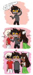  2017 blush comic dave_strider dogtier fashion freckles fullres heart jade_harley karkat_vantas kats_and_dogs kiss multishipping muppidupp red_knight_district redrom shipping smiling_karkat spacetime text word_balloon 