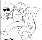 2023 audieaudieaudie blood_aspect dave_strider fullres godtier grayscale karkat_vantas knight red_knight_district shipping sketch time_aspect