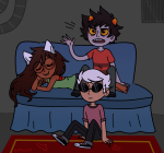  2017 casual couch dave_strider dogtier fashion freckles fullres jade_harley karkat_vantas kats_and_dogs knights_of_the_hound_table multishipping muppidupp red_knight_district redrom shipping spacetime 