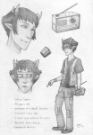  2011 au crossover fallout fashion fullres glassesswap grayscale half_ghost neko-no-aruki no_glasses pencil sketch sollux_captor solo text 