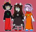  2018 blush dogtier drawthiere fullres godtier holding_hands jade_harley kanaya_maryam light_aspect rose_lalonde seer space_aspect starter_outfit witch 