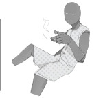  2020 dd diamonds_droog fullres grayscale no_hat pajamas sitting smoking solo wretchedlord 