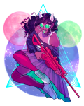  2018 atissi dogtier fashion fullres glassesswap godtier green_moon jade_harley pink_moon rifle solo space_aspect transparent weapon witch 