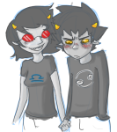  adorabloodthirsty blush holding_hands karkat_vantas redrom shipping source_needed sourcing_attempted terezi_pyrope 