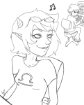  computer grayscale karkat_vantas music_note seeing_terezi sketch source_needed sourcing_attempted terezi_pyrope 