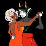  2025 aspect_symbol back_angle blush body_modification brain_user99 dancing date_dress dream_ghost fullres hug kanaya_maryam light_aspect rainbow_drinker redrom rose_lalonde rosemary shipping starter_outfit 