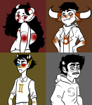 2016 alyykeavvylo aradia_megido casual fullres grayscale highlight_color karkat_vantas sollux_captor starter_outfit tavros_nitram