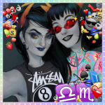  2013 casual emoji fashion fullres heart parody scourge_sisters selfie spade terezi_pyrope victorylamp vriska_serket zodiac_symbol 