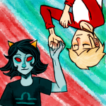  coolkids dave_strider holding_hands jet no_glasses red_baseball_tee redrom shipping terezi_pyrope upside_down 