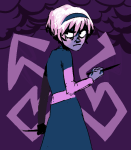  back_angle black_squiddle_dress clouds grimdark knitting_needles rose_lalonde solo source_needed sourcing_attempted 