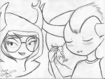  2011 flufflebutts fullres godtier grayscale light_aspect lusus pencil tavros_nitram text thief tinkerbull vriska_serket 