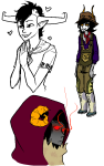  2011 aradia_megido au bana crossover fashion fullres gamzee_makara hat headshot heart jaggy_lines nintendo tavros_nitram the_legend_of_zelda 