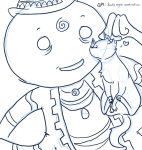  becquerel carrying dorp godhead_pickle_inspector heart lineart monochrome problem_sleuth_(adventure) sketch 
