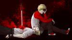  blood bro crying dave_strider dead gore impalement no_glasses reaill red_baseball_tee sadstuck unbreakable_katana 
