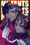  2025 dancestors darkredrice dream_ghost fullres gun kankri_vantas karkat_vantas sickle starter_outfit text vantases weapon 