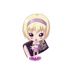  book chibi keltzy mauve_squiddle_shirt rose_lalonde solo starter_outfit 