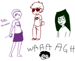  2009 art_dump beta_kids bibarel blush dave_strider fullres jade_harley john_egbert knitting_needles lineart rose_lalonde starter_outfit text 