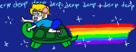  carrying john_egbert lomwat nyan_cat parody rainbow solo stars trickster_mode 
