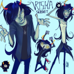  2026 8_ball art_dump casual eyepatch fullres solo sprite_mode starter_outfit text vriska_serket z3nmay0 