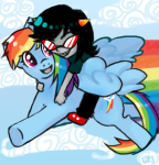  clouds crossover my_little_pony ponies rainbow rainbow_dash terezi_pyrope uri-loves-cookies 