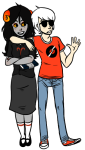  actual_source_needed aradia_megido arm_around_shoulder dave_strider double_time red_record_tee redrom shipping 