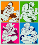  2020 alpha_kids arm_around_shoulder body_modification bro crockercorp_business_suit dirk_strider don_juan_manlet_king fanfic_art fullres grandpa holding_hands hug jaggy_lines jake_english jane_crocker limited_palette mom nanna roxy_lalonde starter_outfit strong_outfit tomatograter 