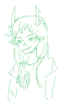  alternate_hair kanaya_maryam lineart monochrome sketch solo source_needed sourcing_attempted 
