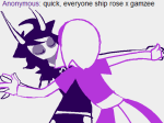  back_angle black_squiddle_dress book_club calamityjane gamzee_makara holding_hands inexact_source kiss limited_palette redrom rose_lalonde shipping 
