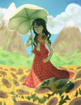  clouds crossover fashion flowers jade_harley jelajade solo summer touhou umbrella 