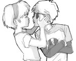  2023 arms_crossed dave_strider dersecest fullres grayscale hug incest mineralteacup near_kiss profile red_baseball_tee redrom rose_lalonde shipping starter_outfit 