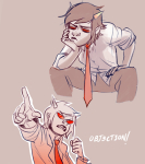  ace_attorney crossdressing crossover limited_palette no_glasses paperseverywhere solo suit terezi_pyrope 