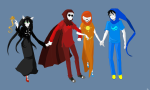  arm_in_arm beta_kids breath_aspect dave_strider davesprite dogtier godtier heir holding_hands injured_davesprite jade_harley john_egbert knight light_aspect rose_lalonde seer size_difference space_aspect sprite time_aspect weronika witch 