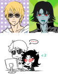  broken_source crossover dave_strider deleted_source flash_dolls highlight_color no_glasses nyeh red_baseball_tee terezi_pyrope word_balloon 
