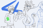  413 2014 animated beta_kids breath_aspect dave_strider dogtier fistbump fullres godtier heir highlight_color jade_harley john_egbert kanaya_maryam karkat_vantas knight light_aspect lineart lunaticjin rose_lalonde seer space_aspect terezi_pyrope time_aspect vriska_serket witch 