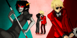   caledscratch cane dave_strider coolkids licking red_plush_puppet_tux shipping terezi_pyrope   
