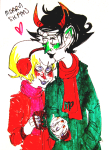  arm_in_arm awesome-pants blush heart holding_hands kanaya_maryam kiss redrom rose_lalonde rosemary shipping winter 