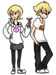  alcohol cocktail_glass dirk_strider roxy_lalonde starter_outfit stripedpants 