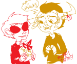  awesome-pants dave_strider holidaystuck limited_palette redrom s&#039;mores shipping tavros_nitram word_balloon 
