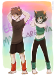  2013 adorabloodthirsty barefoot casual dancing fashion fullres ikimaru karkat_vantas no_glasses redrom seeing_terezi shipping terezi_pyrope text zodiac_symbol 