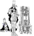  2025 ancestors bow chibi expatriate_darkleer fullres grayscale highlight_color lineart scaredspoons solo starter_outfit sweat 