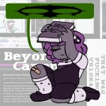  2026 aspect_symbol book doom_aspect fullres homestuck:_beyond_canon image_manipulation kneeling ly'lac maekammy meat_timeline nymphs satyrified solo starter_outfit terezi_pyrope text 