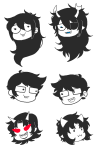  2012 eyepatch fullres grayscale headshot highlight_color jade_harley jaggy_lines jake_english jin-nyeh john_egbert nepeta_leijon no_hat terezi_pyrope vriska_serket 