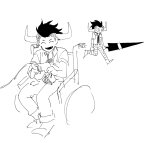 2025 artificial_limb fullres gaming grayscale jousting_lance lineart monochrome robolegs sitting sketch solo starter_outfit tavros_nitram tiniming66 wheelchair