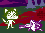 2026 alternia blackrom catfish chibi clouds eridan_ampora fullres hive jaggy_lines lying nepeta's_hive nepeta_leijon night no_cape no_coat no_hat profile scoundrellyfeline shipping text trees