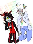  2018 bana blush candy food fullres galekh_xigisi hiveswap holding_hands midair redrom shipping tagora_gorjek text trickster_mode weasel_words 