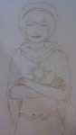  arms_crossed dot godtier light_aspect pencil rose_lalonde seer sketch solo 