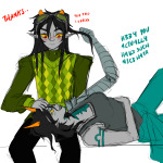  2025 ancestors artificial_limb beforus_ancestors blush body_modification fullres ham0naa head_on_lap lying redrom ship_name_needed shipping songbird_sootnose starter_outfit text the_imposter 